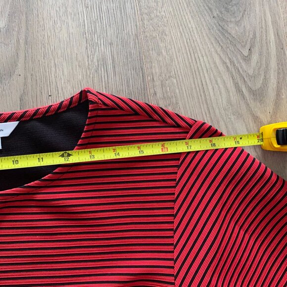 BCBGeneration Red Striped Cropped Shirt - Picture 3 of 12